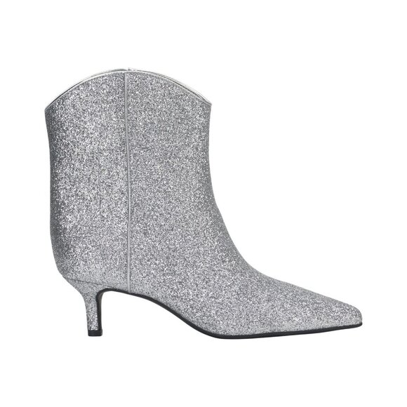 On 34th Women Glitter Aatira Tulip Booties 10019682200 Silver Glitter 5.5M - Picture 8 of 11